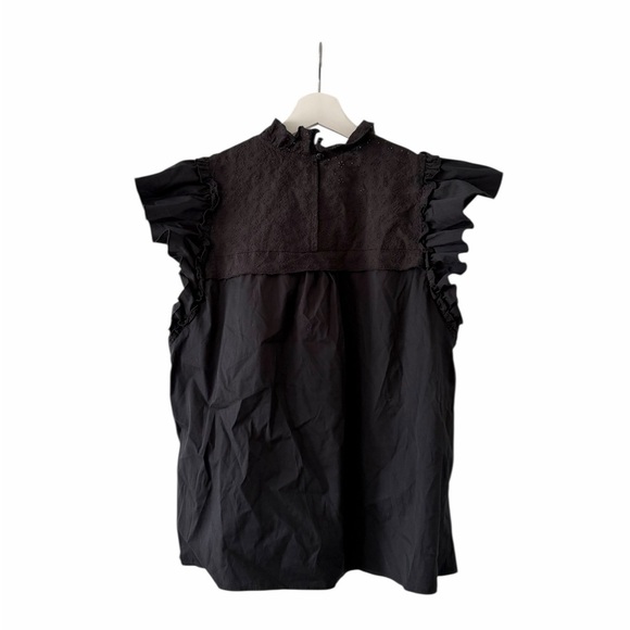 Willa Story Ruffle Eyelet Lace Blouse Size Large - Picture 2 of 4